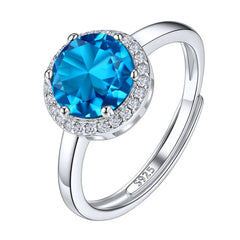925 Sterling Silver December Birthstone Ring
