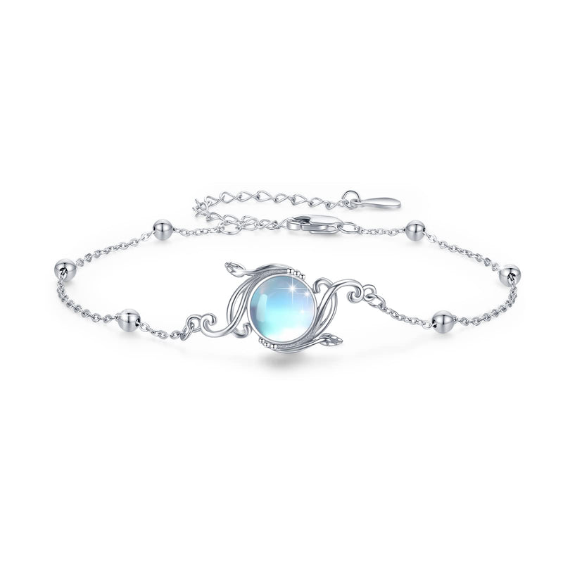 925 Sterling Silver Moonstone Vine Bracelet