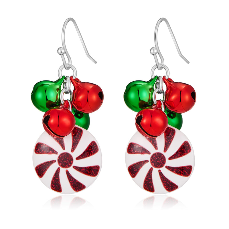 Jingle Bell Candy Christmas Dangle Earrings