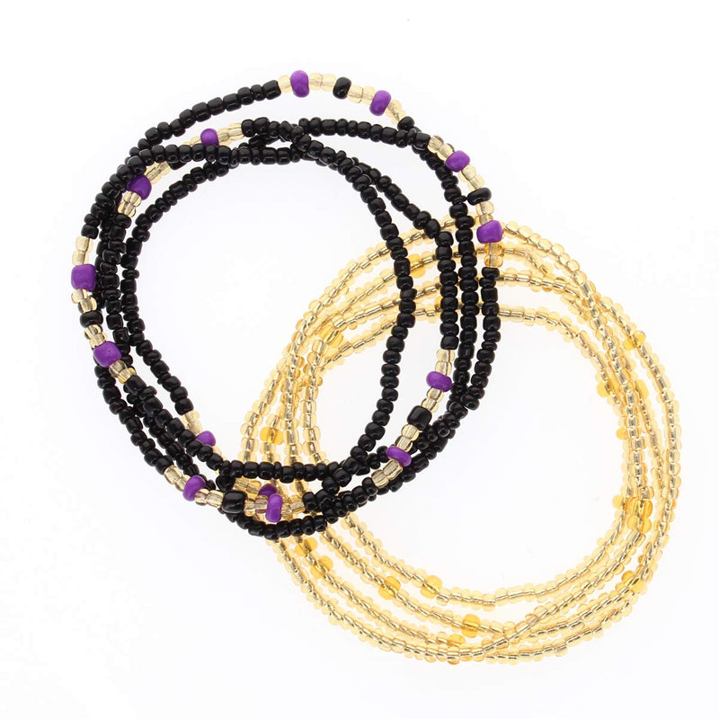 Colorful Glass Waist Beads Set