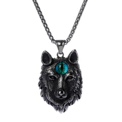 Viking Wolf Pendant Necklace