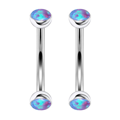 16G Titanium Purple Opal Curved Barbell