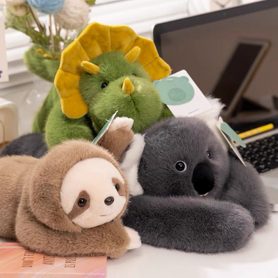 Cute Animal Plush Toys - Panda, Koala, Sloth, Dinosaur & Bear